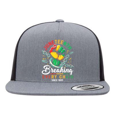 Juneteenth Breaking Every Chain Since 1865 African American Freedom Flat Bill Trucker Hat