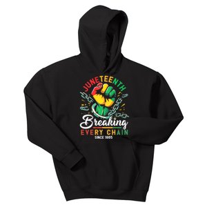 Juneteenth Breaking Every Chain Since 1865 African American Freedom Kids Hoodie