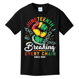 Juneteenth Breaking Every Chain Since 1865 African American Freedom Kids T-Shirt