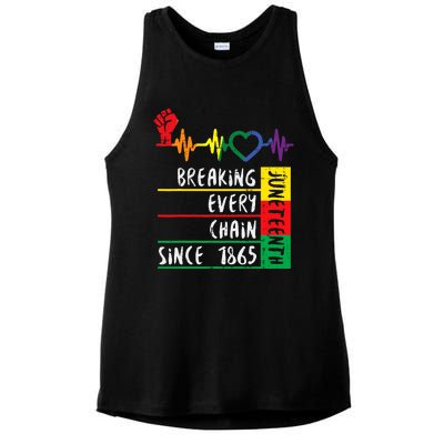 Juneteenth Breaking Every Chain Since 1865 Ladies PosiCharge Tri-Blend Wicking Tank