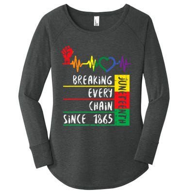 Juneteenth Breaking Every Chain Since 1865 Women's Perfect Tri Tunic Long Sleeve Shirt