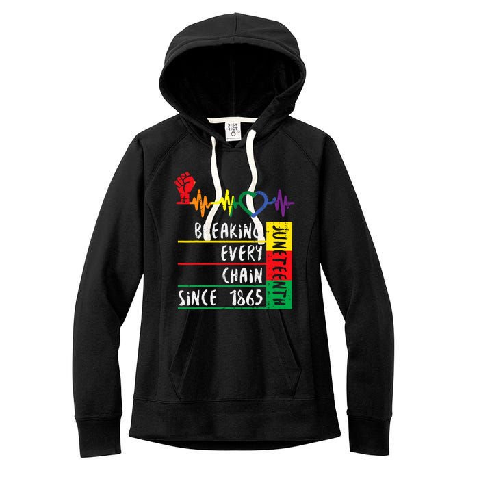 Juneteenth Breaking Every Chain Since 1865 Women's Fleece Hoodie