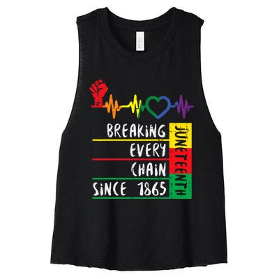 Juneteenth Breaking Every Chain Since 1865 Women's Racerback Cropped Tank