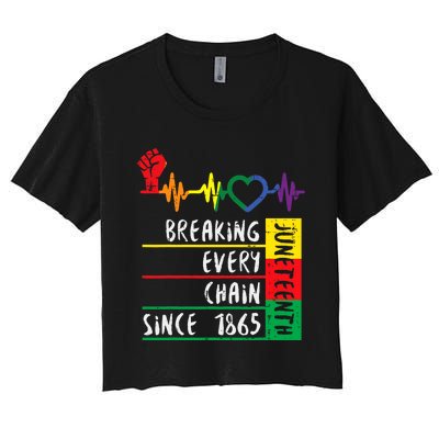 Juneteenth Breaking Every Chain Since 1865 Women's Crop Top Tee