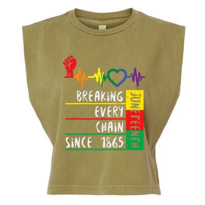 Juneteenth Breaking Every Chain Since 1865 Garment-Dyed Women's Muscle Tee