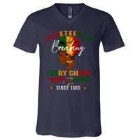 Juneteenth Breaking Every Chain Since 1865 For Women V-Neck T-Shirt