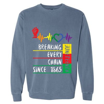 Juneteenth Breaking Every Chain Since 1865 Women Garment-Dyed Sweatshirt