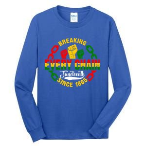 Juneteenth Breaking Every Chain Since 1865 Africa American Gift Tall Long Sleeve T-Shirt