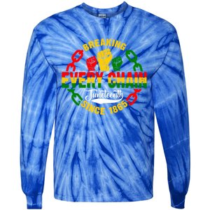 Juneteenth Breaking Every Chain Since 1865 Africa American Gift Tie-Dye Long Sleeve Shirt