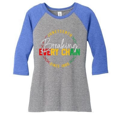 Juneteenth Breaking Every Chain African American Black Story Gift Women's Tri-Blend 3/4-Sleeve Raglan Shirt