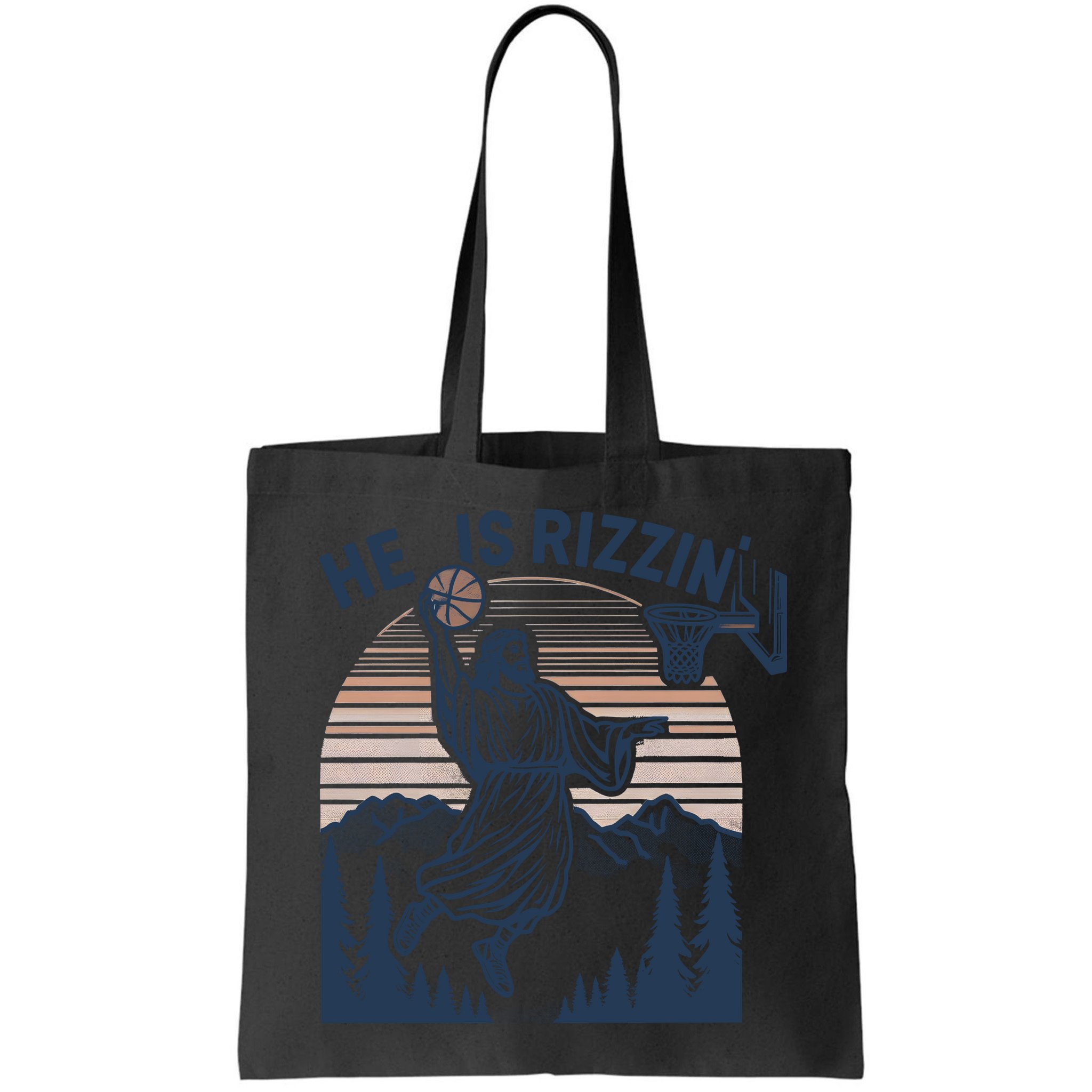 Jesus Basketball Easter He Is Rizzin Basketball God Vintage Funny Bag