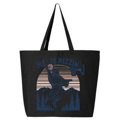 Jesus Basketball Easter He Is Rizzin Basketball God Vintage Funny 25L Jumbo Tote