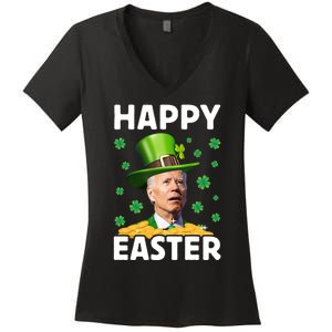 Joe Biden Easter Confused Funny St Patricks Day Women's V-Neck T-Shirt