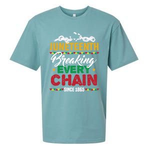 Juneteenth Breaking Every Chain African American Black Gift Sueded Cloud Jersey T-Shirt