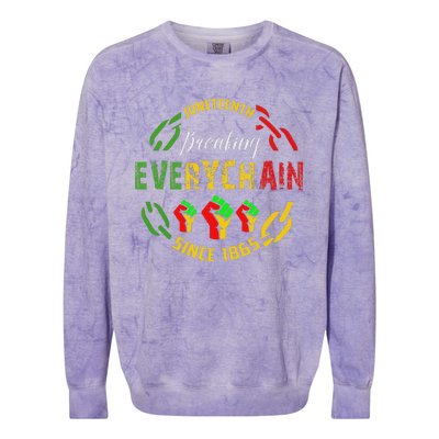 Juneteenth Break Every Chain Black History Remembrance Colorblast Crewneck Sweatshirt