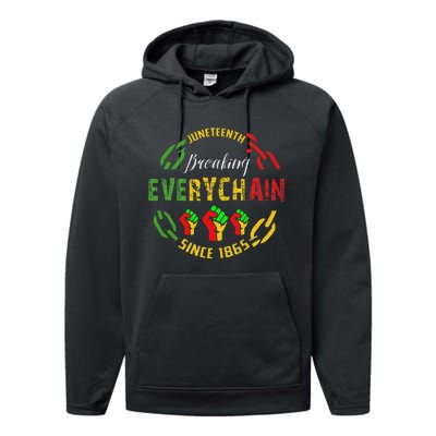 Juneteenth Break Every Chain Black History Remembrance Performance Fleece Hoodie