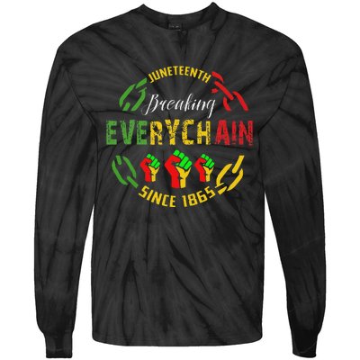 Juneteenth Break Every Chain Black History Remembrance Tie-Dye Long Sleeve Shirt