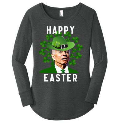 Joe Biden Easter Confused Funny St Patricks Day Women's Perfect Tri Tunic Long Sleeve Shirt