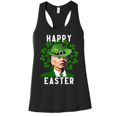 Joe Biden Easter Confused Funny St Patricks Day Women's Racerback Tank