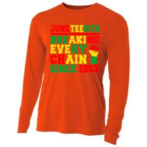 Juneteenth Breaking Every Chain Since 1865 Black Pride Gift Cooling Performance Long Sleeve Crew