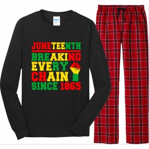 Juneteenth Breaking Every Chain Since 1865 Black Pride Gift Long Sleeve Pajama Set