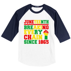 Juneteenth Breaking Every Chain Since 1865 Black Pride Gift Baseball Sleeve Shirt