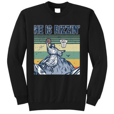 Jesus Basketball Easter Retro Faith Apparel Sweatshirt