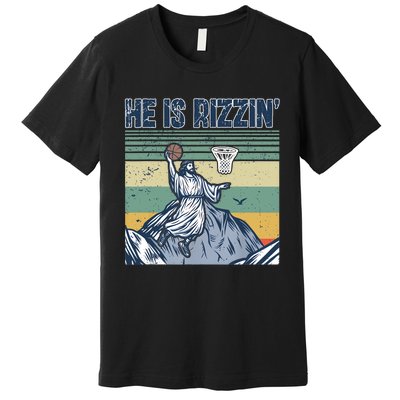 Jesus Basketball Easter Retro Faith Apparel Premium T-Shirt