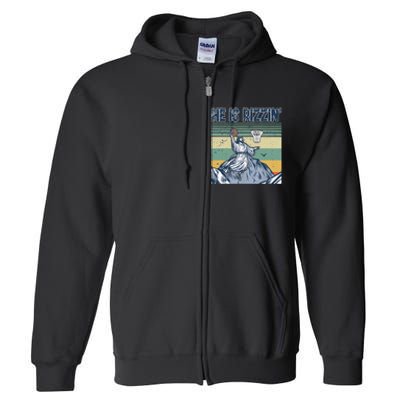 Jesus Basketball Easter Retro Faith Apparel Full Zip Hoodie