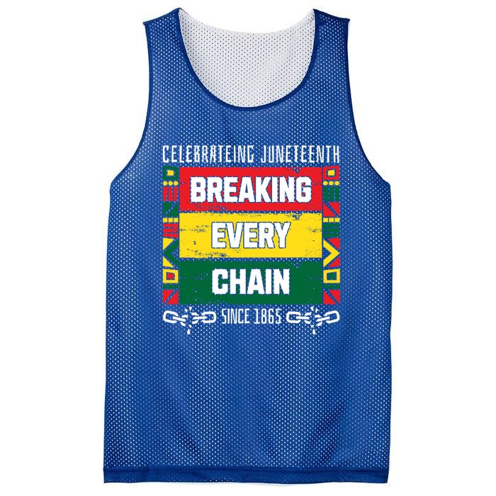 Junenth Breaking Every Chain Since 1865 Freedom Day Gift Mesh Reversible Basketball Jersey Tank