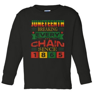 Juneteenth Breaking Every Chain Since 1865 African American Toddler Long Sleeve Shirt