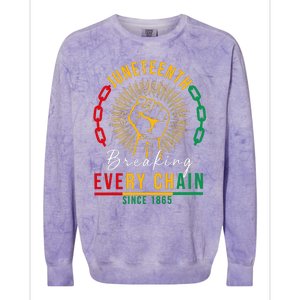 Juneteenth Breaking Every Chain Since 1865 Colorblast Crewneck Sweatshirt