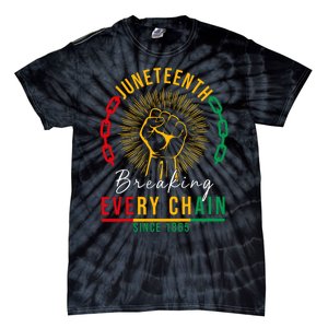 Juneteenth Breaking Every Chain Since 1865 Tie-Dye T-Shirt