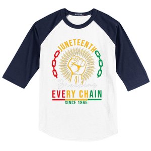 Juneteenth Breaking Every Chain Since 1865 Baseball Sleeve Shirt