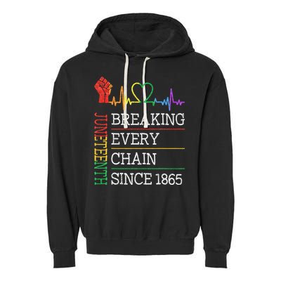 Juneteenth Breaking Every Chain Since 1865 Garment-Dyed Fleece Hoodie