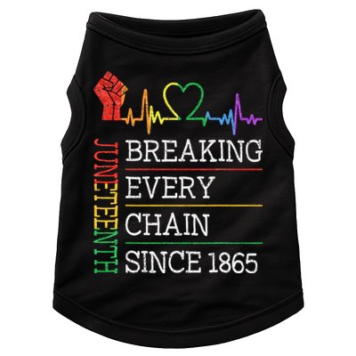Juneteenth Breaking Every Chain Since 1865 Doggie Tank