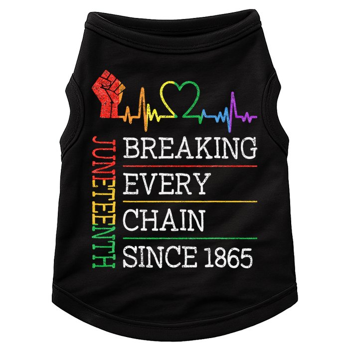 Juneteenth Breaking Every Chain Since 1865 Doggie Tank
