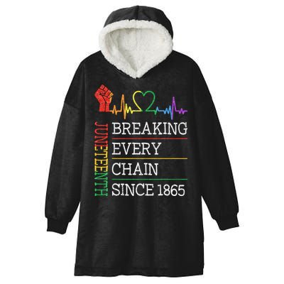 Juneteenth Breaking Every Chain Since 1865 Hooded Wearable Blanket