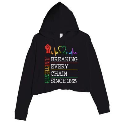 Juneteenth Breaking Every Chain Since 1865 Crop Fleece Hoodie
