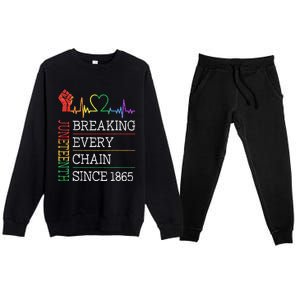 Juneteenth Breaking Every Chain Since 1865 Premium Crewneck Sweatsuit Set