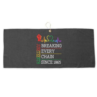 Juneteenth Breaking Every Chain Since 1865 Large Microfiber Waffle Golf Towel