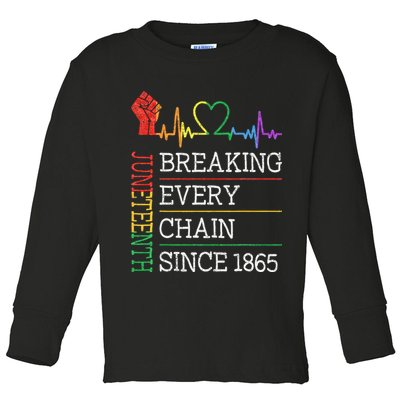 Juneteenth Breaking Every Chain Since 1865 Toddler Long Sleeve Shirt