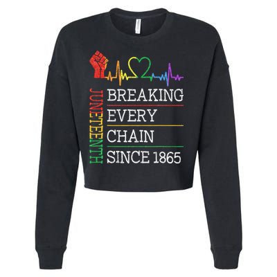 Juneteenth Breaking Every Chain Since 1865 Cropped Pullover Crew