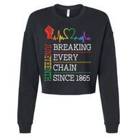 Juneteenth Breaking Every Chain Since 1865 Cropped Pullover Crew