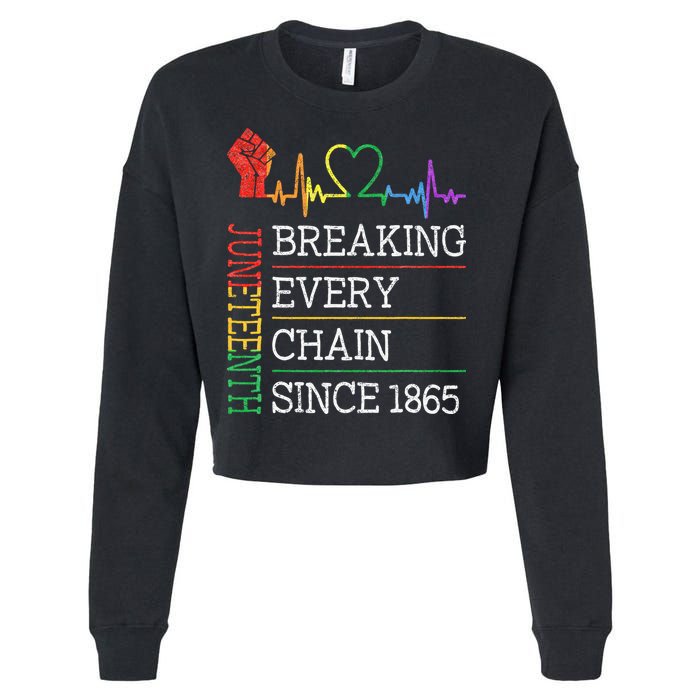 Juneteenth Breaking Every Chain Since 1865 Cropped Pullover Crew