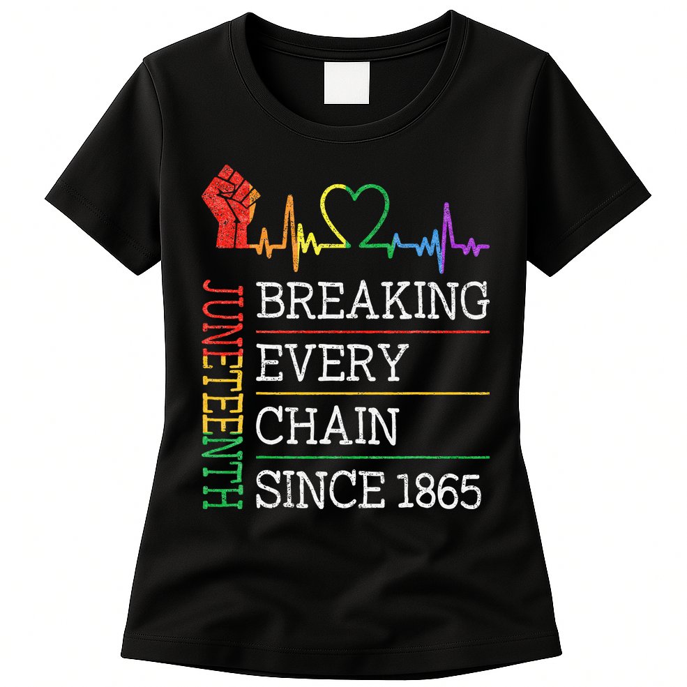 Juneteenth Breaking Every Chain Since 1865 Womens T-Shirt