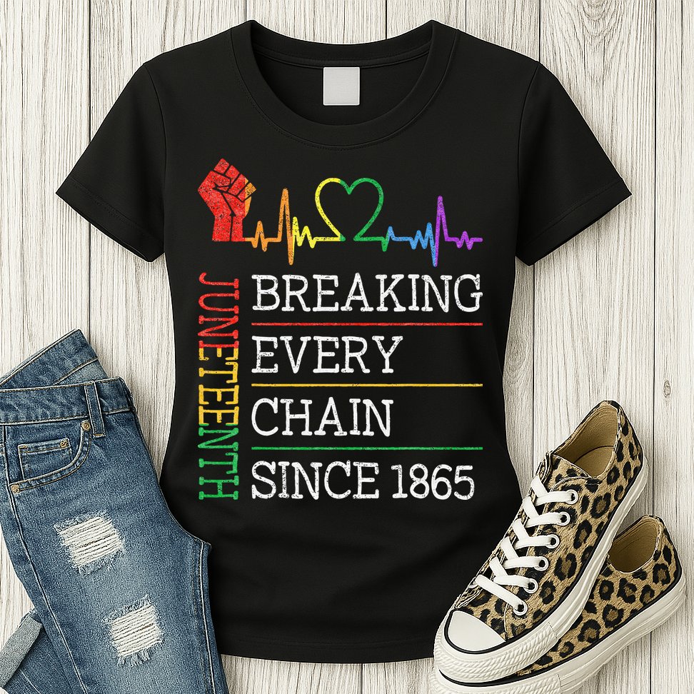 Juneteenth Breaking Every Chain Since 1865 Womens T-Shirt