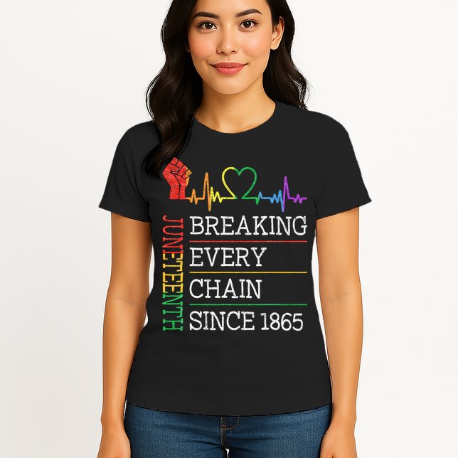 Juneteenth Breaking Every Chain Since 1865 Womens T-Shirt
