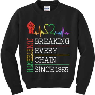 Juneteenth Breaking Every Chain Since 1865 Kids Sweatshirt