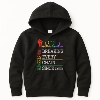 Juneteenth Breaking Every Chain Since 1865 Kids Hoodie